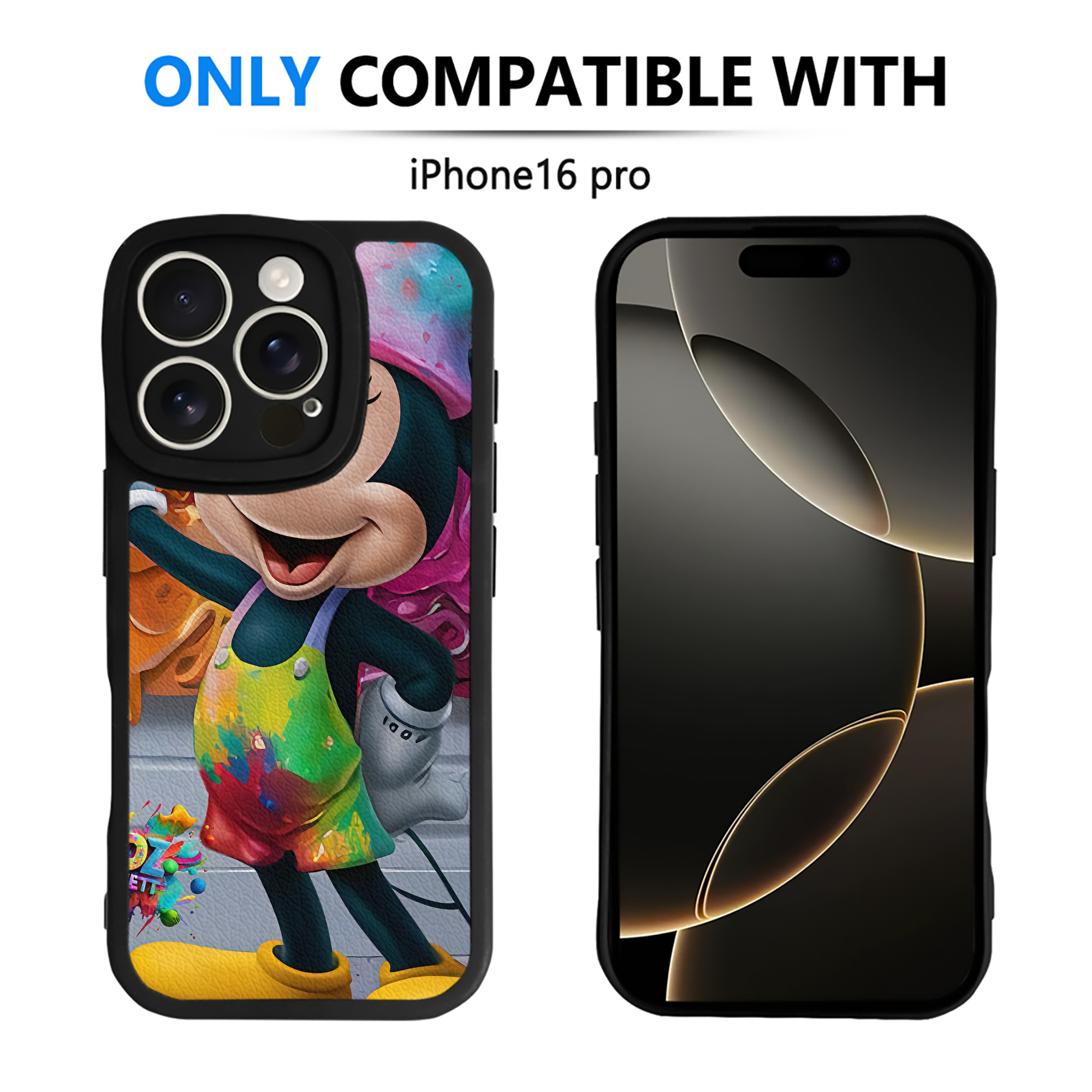 （画像用） ミッキーマウス Mickey Mouse 【iPhone 16シリーズ対応】シリコンスマホケース（レザー調） 材質：シリコン